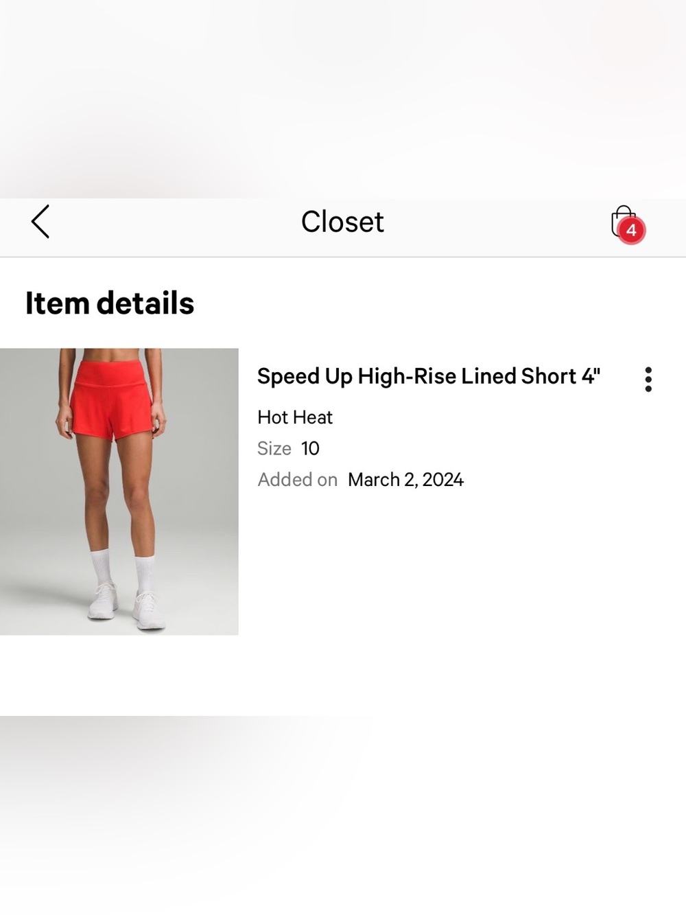 Lululemon Speed It Up High-Rise Lined Shorts